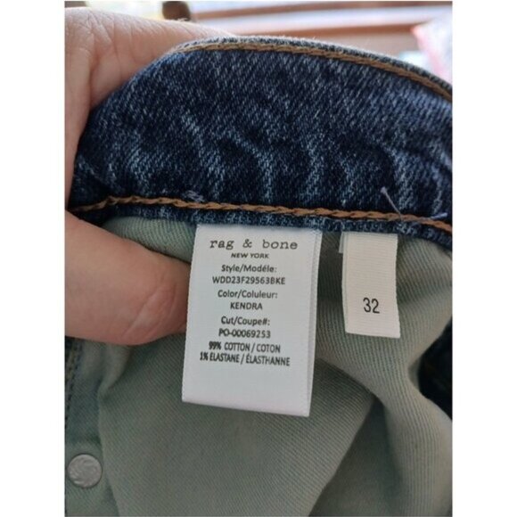Rag & Bone Harlow Mid Rise Straight Leg Jeans Dark Wash Denim Size 32 Streetwear - Picture 7 of 7